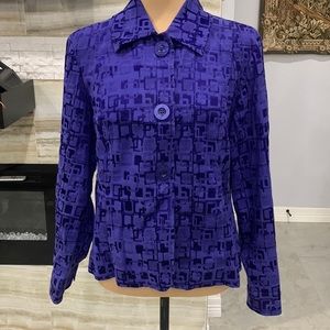 Chicos Blue Large‎ Button Up Blazer/ Jacket. Size 1. S (871)